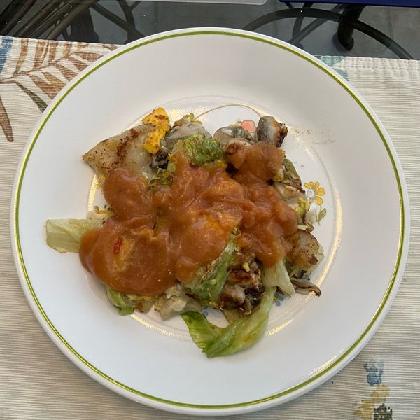 夜市蚵仔煎 : 德州大姊一起做