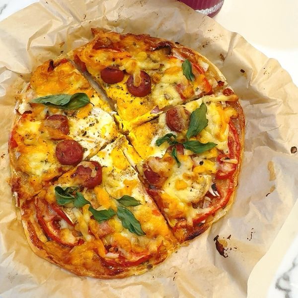 玉米火腿比薩：yvonne 一起做