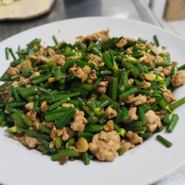超下飯的韭菜炒肉末 : SilentSu一起做