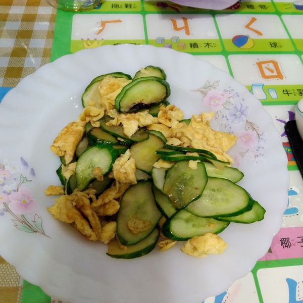 小黃瓜炒蛋 : 米香一起做