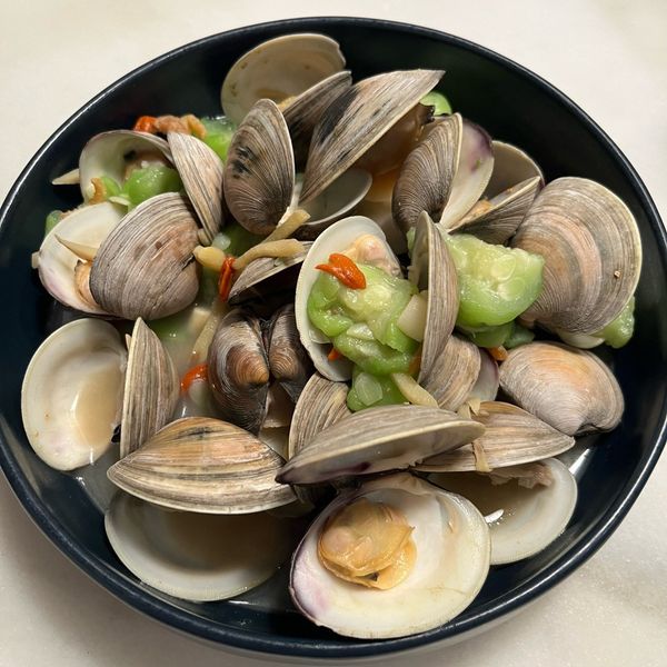 蝦米蛤蜊絲瓜 : Abby一起做