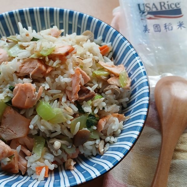 【跟著做活動食譜】翡翠鮭魚菜飯 : patty一起做