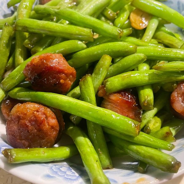 香腸炒四季豆 : 君君一起做