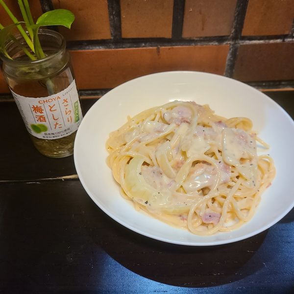 培根奶油義大利麵【好侍北海道白醬料理】 : 陳花椰菜一起做