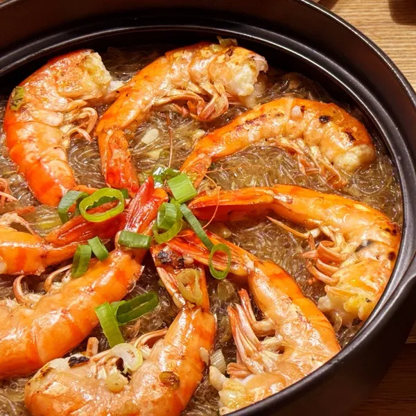 鮮蝦粉絲煲 : 小試廚房一起做