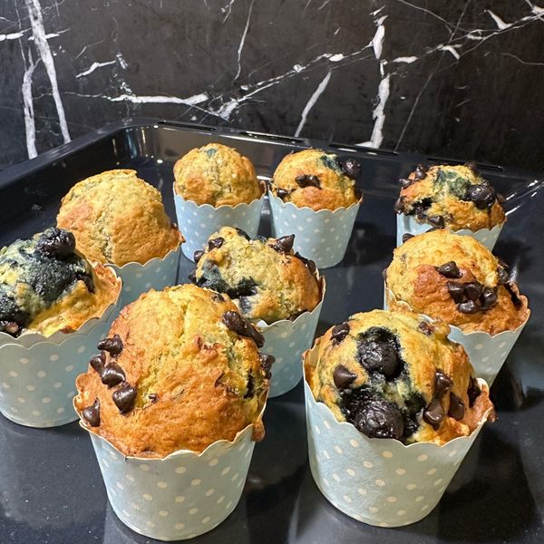三分鐘入烤箱之香蕉藍莓瑪芬 : tandy一起做