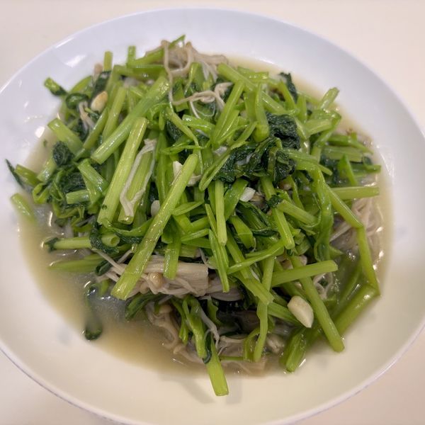 金針菇炒空心菜 : 阿寬一起做