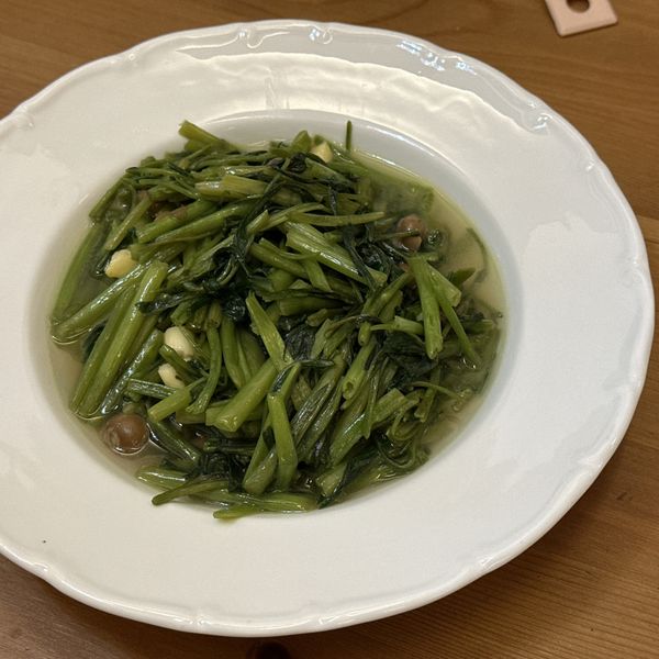 破布子炒空心菜。甘甜古早味 : ping一起做