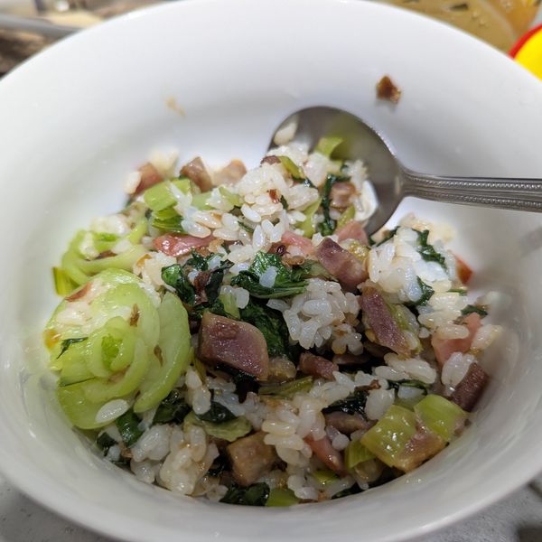 上海菜飯(美國稻米) : 純純一起做