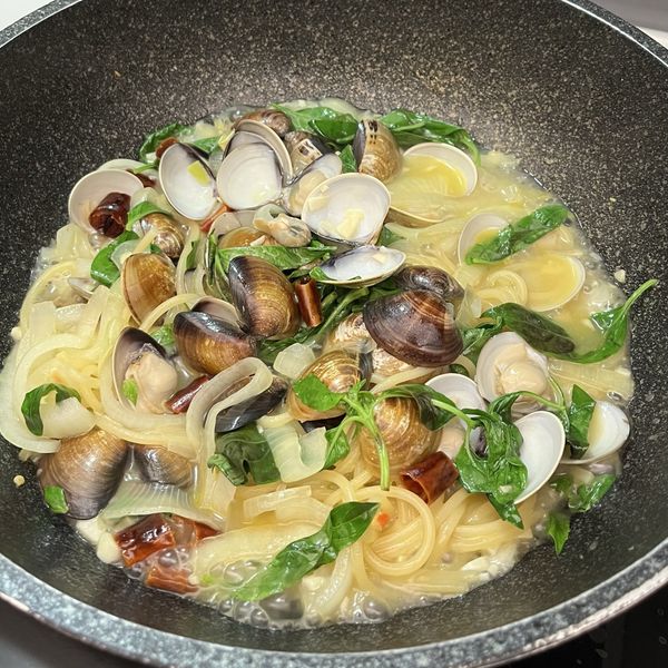 白酒蛤蜊義大利麵 : Tina Chong一起做