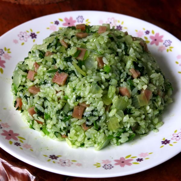 菠菜湯、菠菜燉飯：颯鈴 一起做