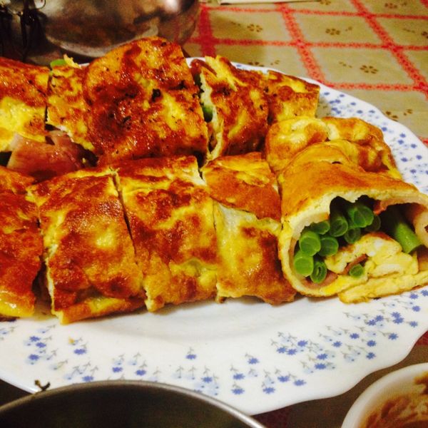 四季豆火腿蛋捲：Chun Rou Lin 一起做