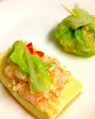 莎媽五心級料理~「健康廚房黃金大廚10分鐘出年菜」香煎蝦泥鑲豆腐 : Via Li一起做