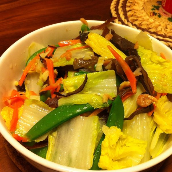 ㄚ曼達的廚房~康寶鮮味炒手鰹魚口味~開陽娃娃菜：Fenny Lin 一起做