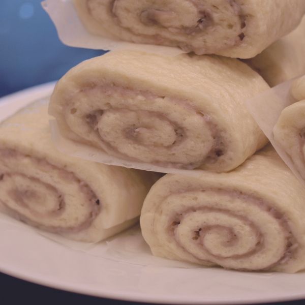 [Witi✿Kitchen](麵包機-饅頭)紫藷鮮奶雙色饅頭 : Juchen Lin一起做