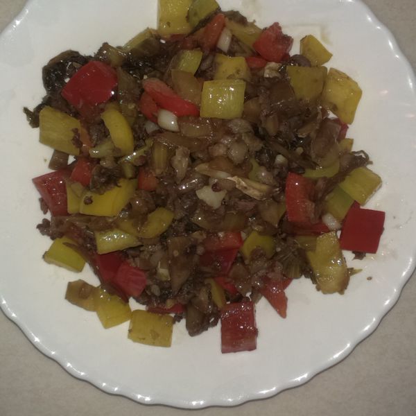 ♣酸菜辣炒甜椒♣ 肉末下飯菜~5 : Mindy Chou一起做