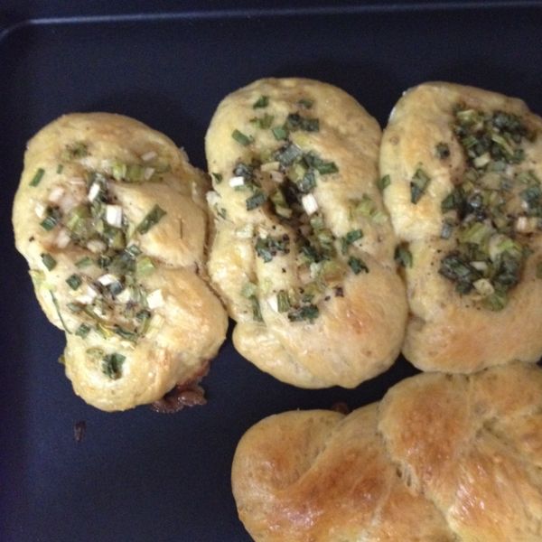 超簡易柔軟蔥花麵包(免揉) : Hui Chun Peng一起做