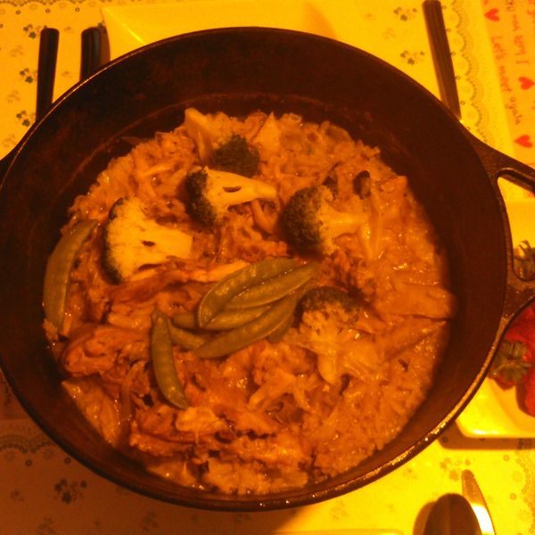 一鍋到底之香菇雞燉飯(鑄鐵鍋料理)：barros 一起做