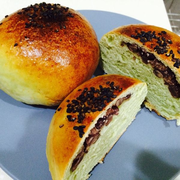 紅豆牛奶花型麵包 : wen wen一起做