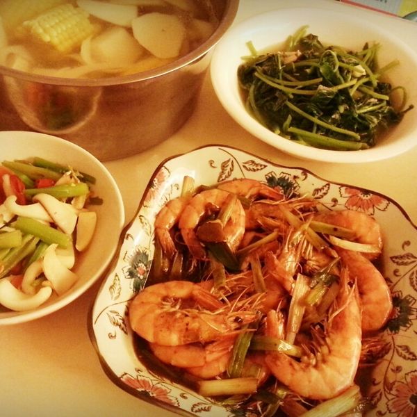 蒜泥蔥燒蝦 : Roza Saki一起做