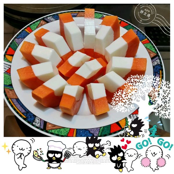 木瓜牛奶凍 : 兔兔媽麻愛做菜一起做