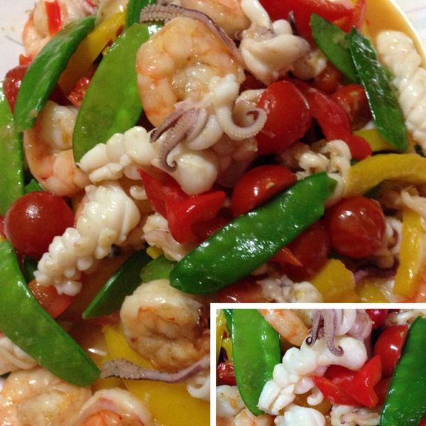 彩蔬燴海鮮[小六姐的健康煮]：George Tseng 一起做