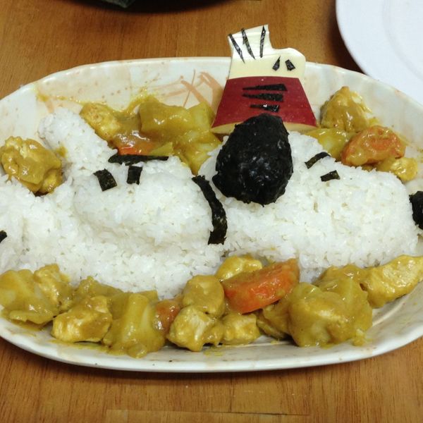 【 親子食堂 】史努比造型咖哩飯飯 : Alice Nini一起做
