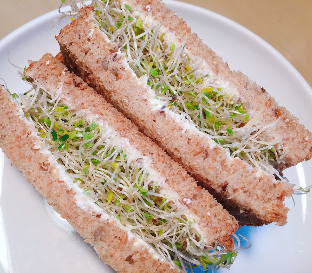 超簡單! 乳酪苜蓿芽三明治