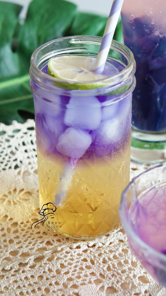 饗瘦美味-蝶豆花漸層凍飲