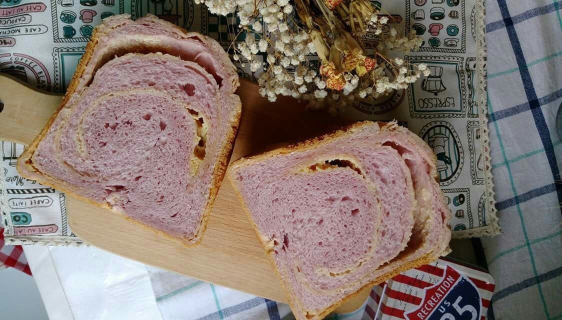 【麵包機食譜】紫薯菠蘿奶酥吐司
