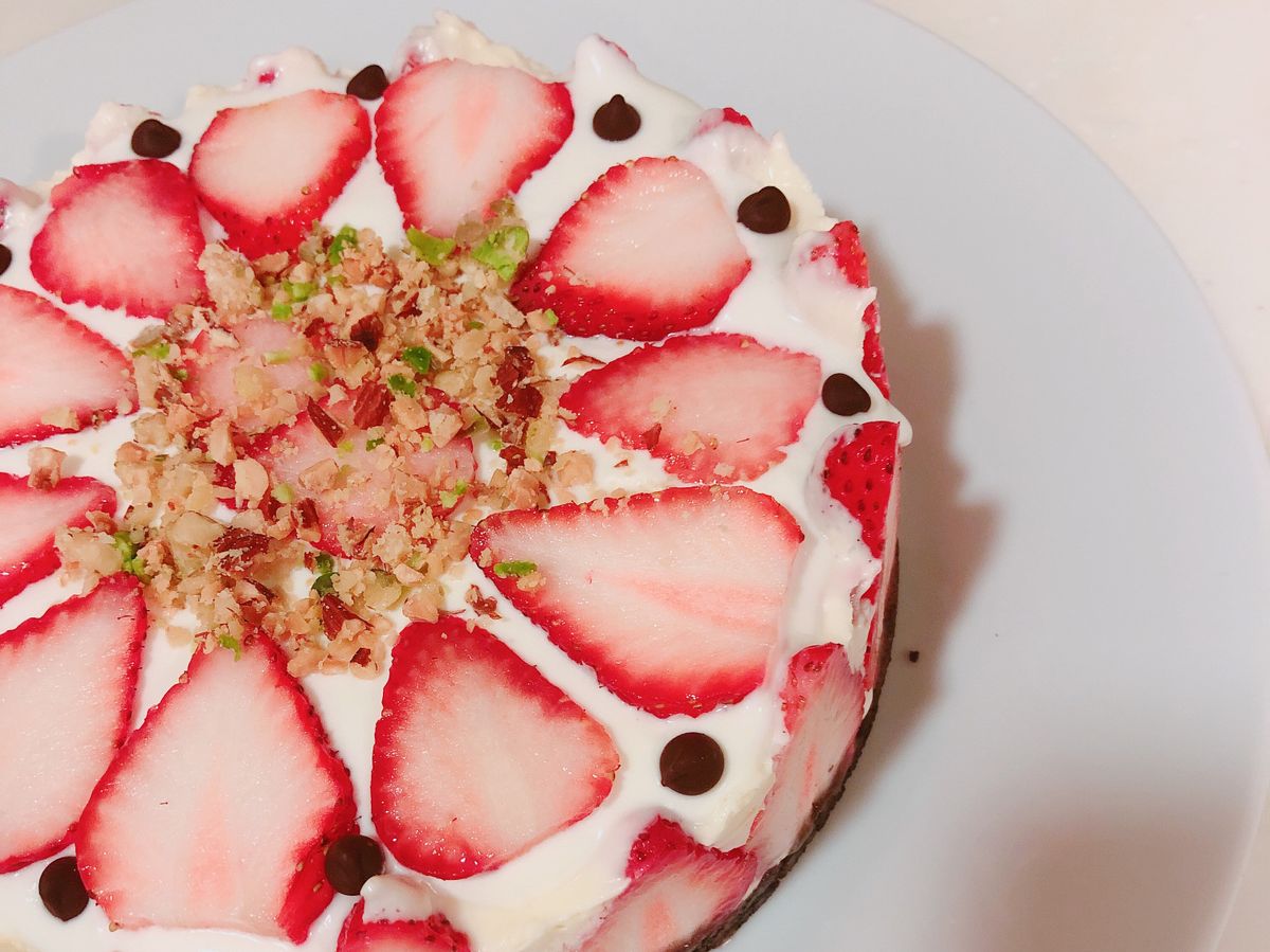 免烤箱！簡單的草莓乳酪蛋糕