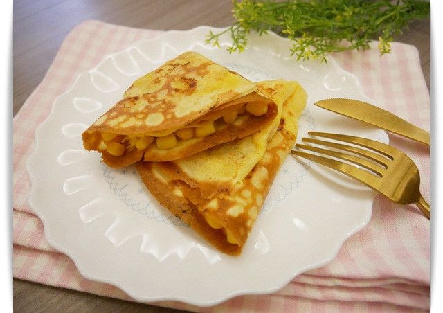 台式脆皮「玉米起士可麗餅」鹹鹹甜甜很美味