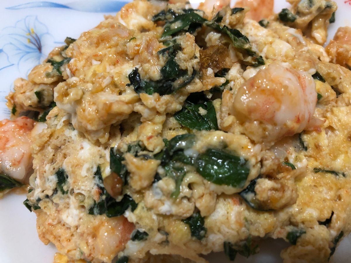 九層塔蝦仁炒蛋