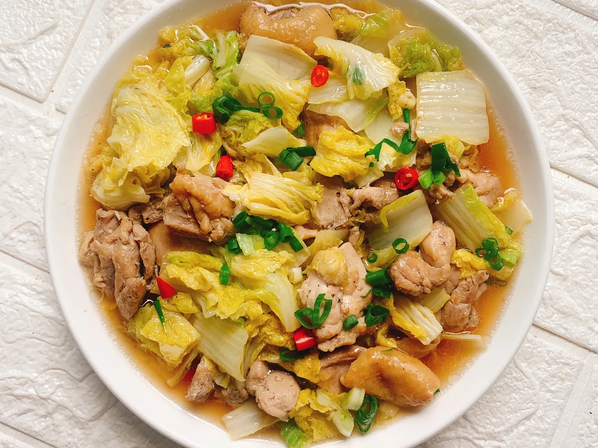 娃娃菜悶雞腿肉