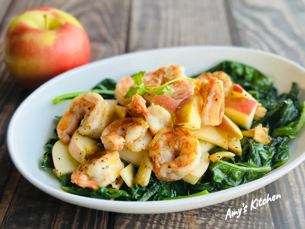 蘋果芥蘭炒蝦仁 / 家常菜