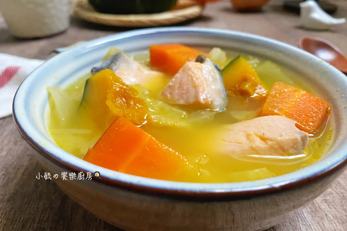 哈佛蔬菜鮭魚味噌湯