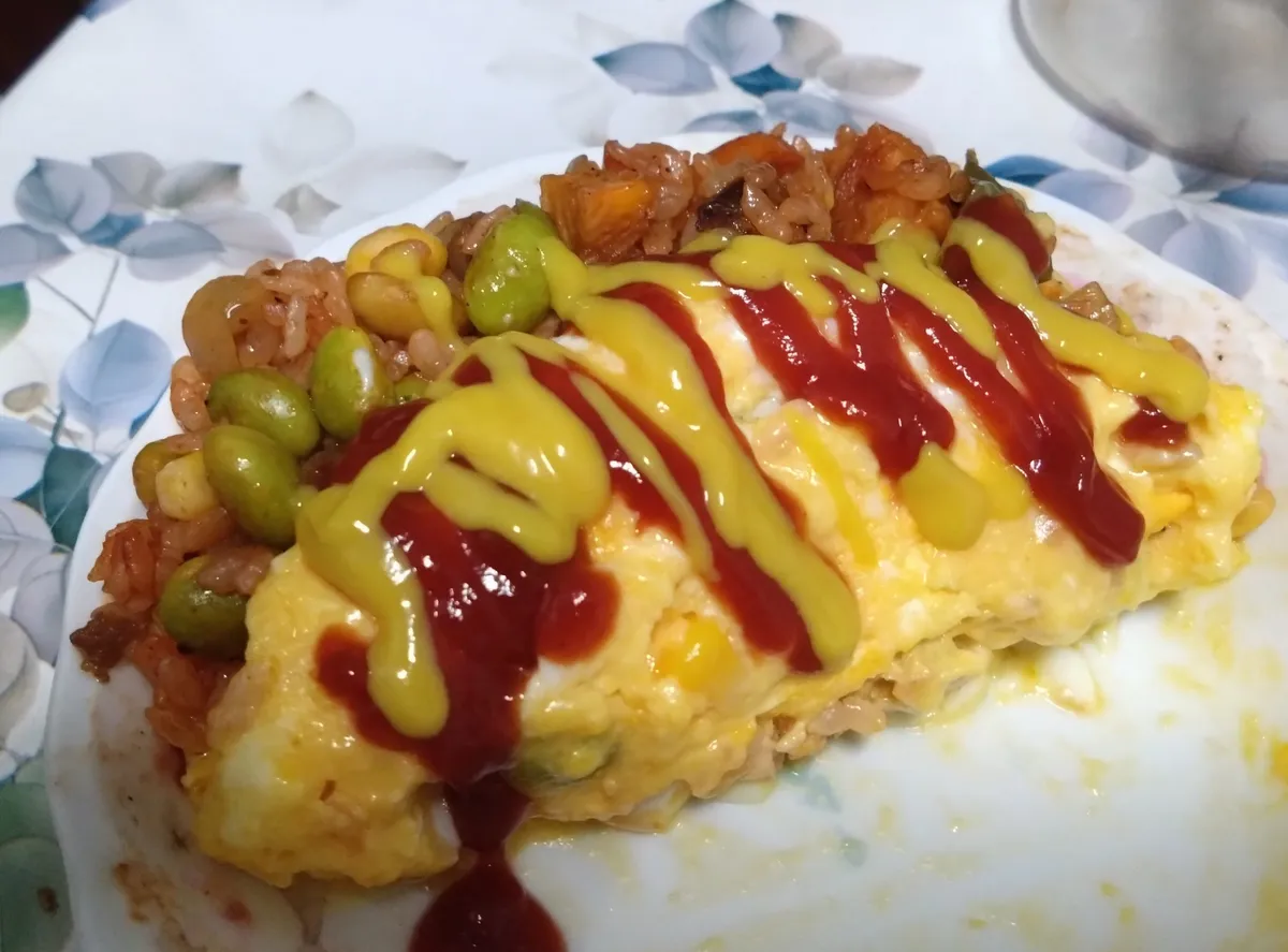 超簡單微波爐蛋包飯