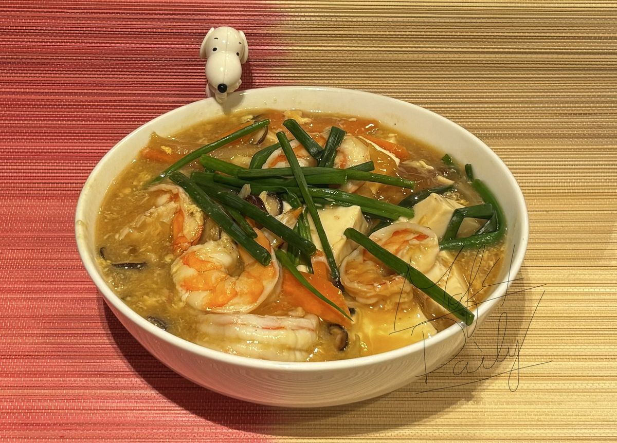 零廚藝系列：鮮蝦豆腐煲