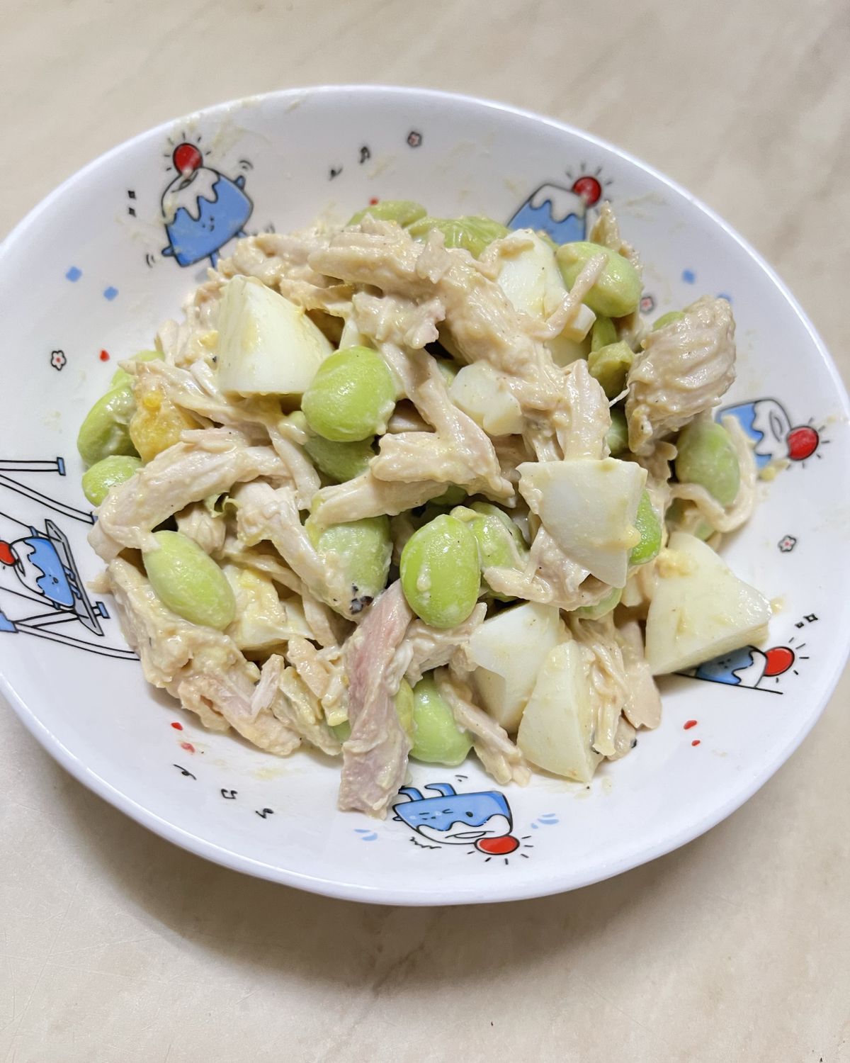 清爽毛豆雞肉蛋沙拉