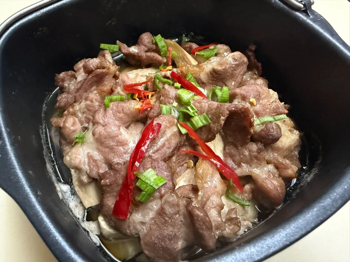 鮮嫩杏鮑豬肉燒｜飛利浦氣炸鍋 蒸炸功能