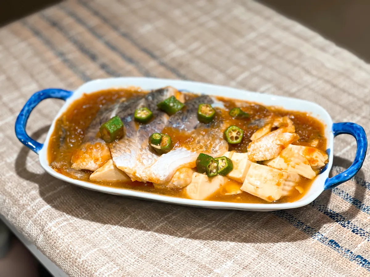茄汁燒冬粉豆腐鱸魚