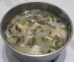 紅蔥頭+排骨+筍子+青菜+蔥的粥