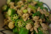 秋葵肉末 @ 阿寶寶食堂