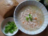 薑香干貝蔬菜鹹雞肉粥