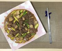 沙茶菇筍牛柳粒