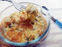 Olivia♥焗烤培根鮮菇奶油義大利麵