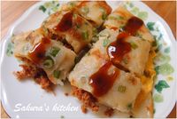 ♥我的手作料理♥ 肉鬆蛋餅。南部粉漿口味