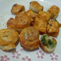 愛烹飪。餃子皮變身2一口香蔥捲