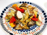 //宵夜桌// 嫩雞胸烤花椰玉米筍拼盤