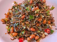 爆香蔥花小魚乾